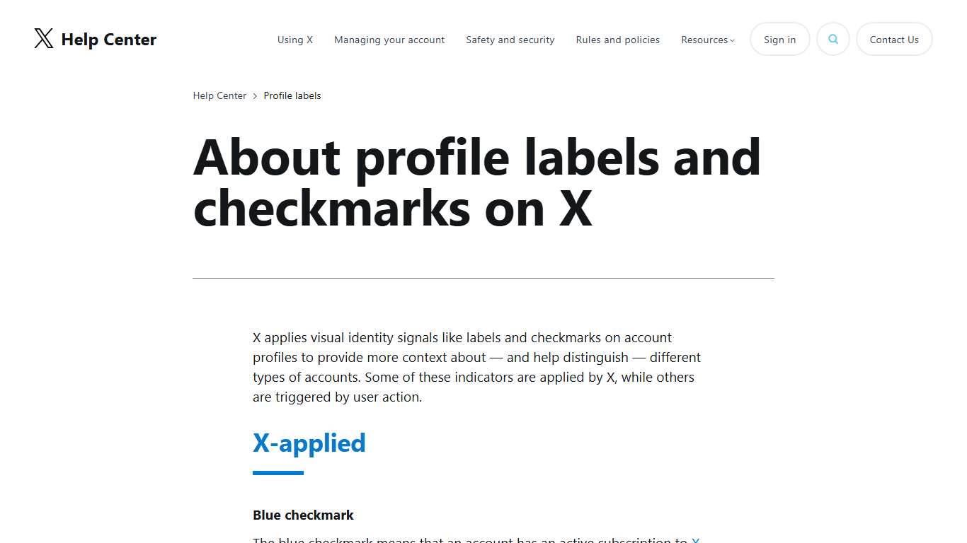 About profile labels